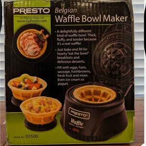 Presto Belgian Waffle Bowl Maker New never used.